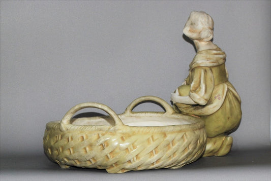 Early 20th Century Bohemia Patera Fruit Bowl with Figure of Woman, 1920s