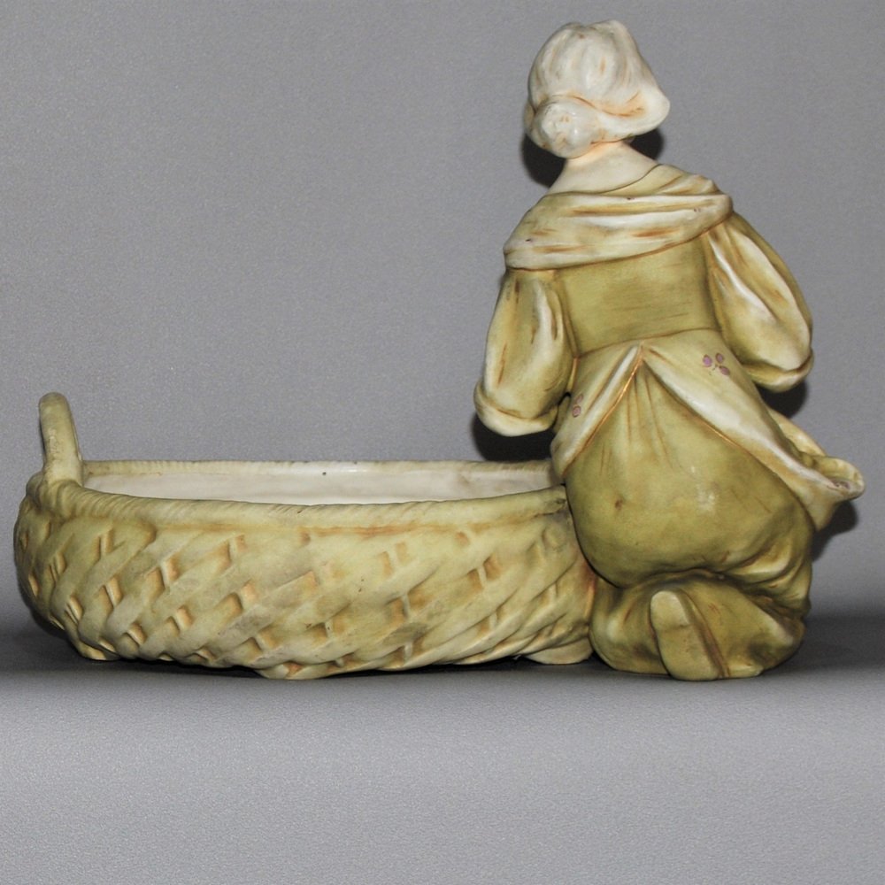 Early 20th Century Bohemia Patera Fruit Bowl with Figure of Woman, 1920s