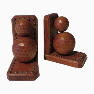 Early 20th Century Bookends Handmade in Oak, Set of 2-UKG-1819901