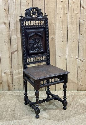 Early 20th Century Breton Oak Chairs, Set of 4-QYF-2042000