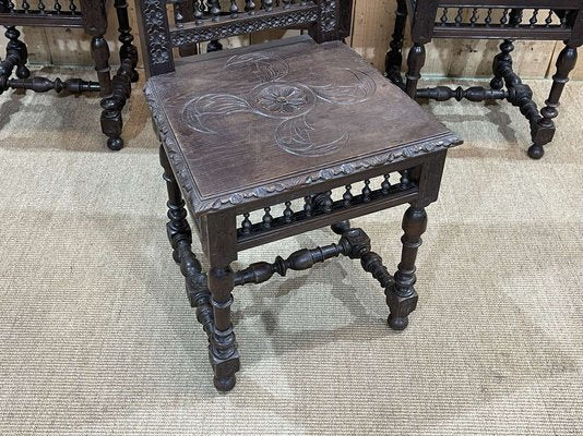 Early 20th Century Breton Oak Chairs, Set of 4-QYF-2042000