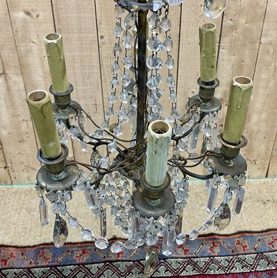 Early 20th Century Bronze Chandelier with Tassels-QYF-2036131