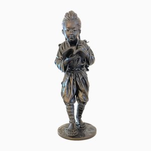 Early-20th Century Bronze Figure Representing Kinjiro Ninomiya Sontoku, Japan-WMV-2017956