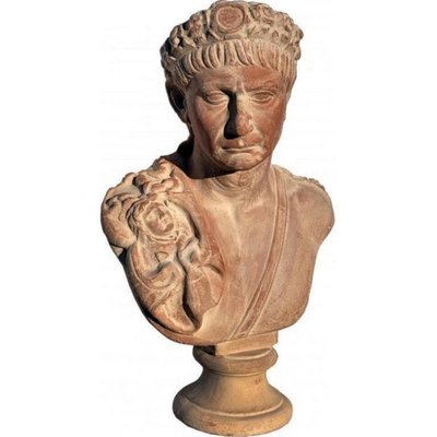 Early 20th Century Bust in Terracotta attributed to Traiano Emperor-FDW-2023356