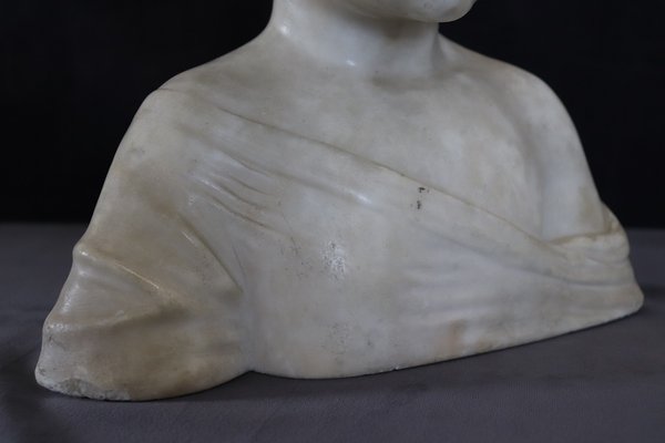 Early 20th Century Bust of a Child Sculpture in White Carrara Marble-DCO-2020594