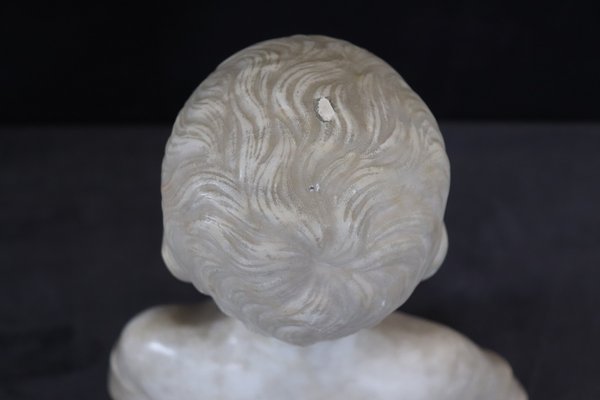 Early 20th Century Bust of a Child Sculpture in White Carrara Marble-DCO-2020594