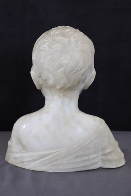 Early 20th Century Bust of a Child Sculpture in White Carrara Marble-DCO-2020594