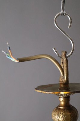 Early 20th Century Candlestick Chandelier in Bronze & Glass-ESB-1376904