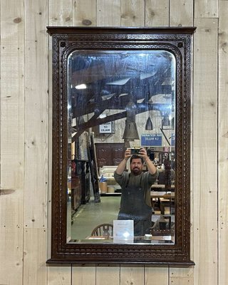 Early 20th Century Carved Oak Mirror-QYF-2043185