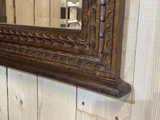 Early 20th Century Carved Oak Mirror-QYF-2043185