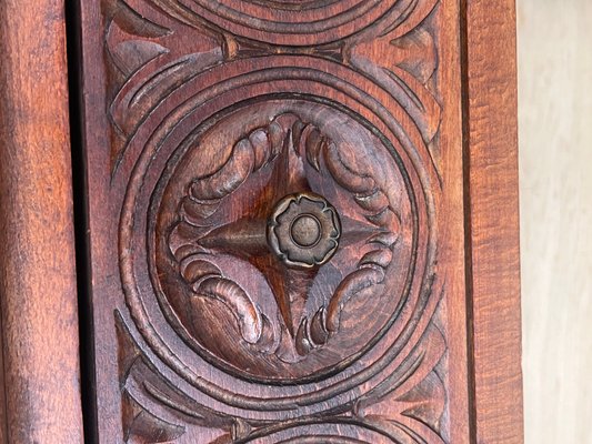 Early 20th Century Catalan Spanish Carved Walnut Console Table with Two Drawers, 1890-PSK-2020303