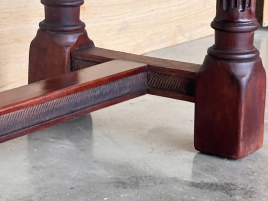 Early 20th Century Catalan Spanish Carved Walnut Console Table with Two Drawers, 1890-PSK-2020302