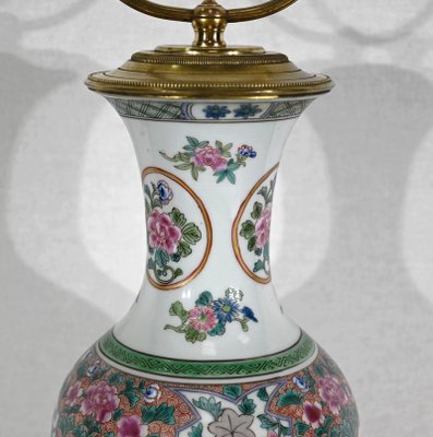 Early 20th Century Chinese and Brass Porcelain Lamp, 1890s-RVK-1401189