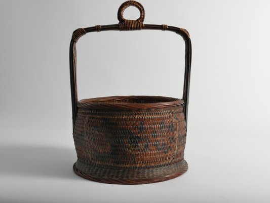 Early 20th Century Chinese Betrothal or Wedding Basket with Peony and Bird Motif-RUK-1815032