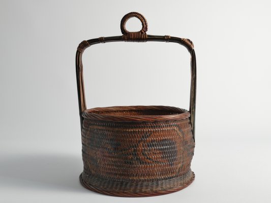 Early 20th Century Chinese Betrothal or Wedding Basket with Peony and Bird Motif-RUK-1815032