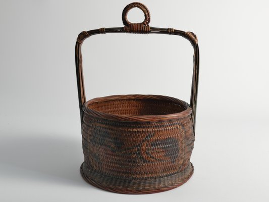 Early 20th Century Chinese Betrothal or Wedding Basket with Peony and Bird Motif-RUK-1815032