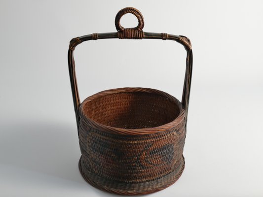 Early 20th Century Chinese Betrothal or Wedding Basket with Peony and Bird Motif-RUK-1815032