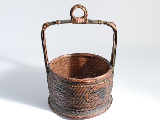 Early 20th Century Chinese Betrothal or Wedding Basket with Peony and Bird Motif-RUK-1815032