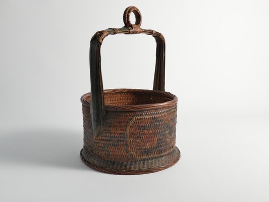 Early 20th Century Chinese Betrothal or Wedding Basket with Peony and Bird Motif-RUK-1815032