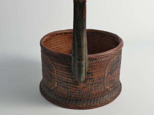 Early 20th Century Chinese Betrothal or Wedding Basket with Peony and Bird Motif-RUK-1815032