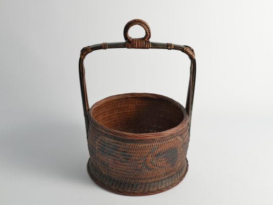 Early 20th Century Chinese Betrothal or Wedding Basket with Peony and Bird Motif-RUK-1815032