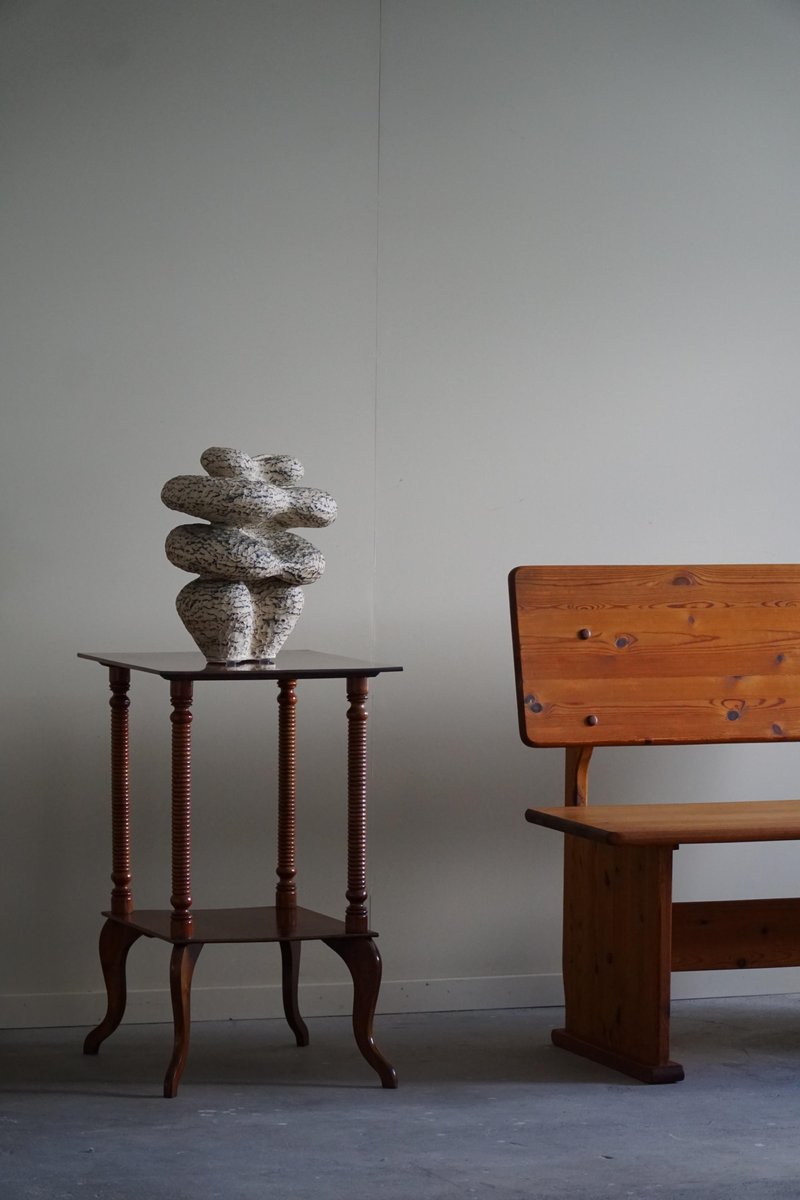 Early 20th Century Danish Side Table Pedestal with Finely Carved Legs, 1920s