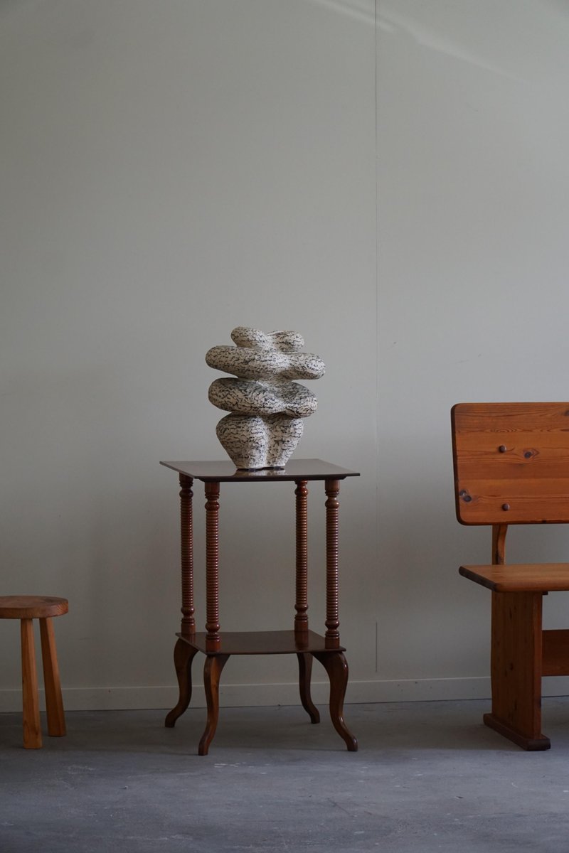 Early 20th Century Danish Side Table Pedestal with Finely Carved Legs, 1920s