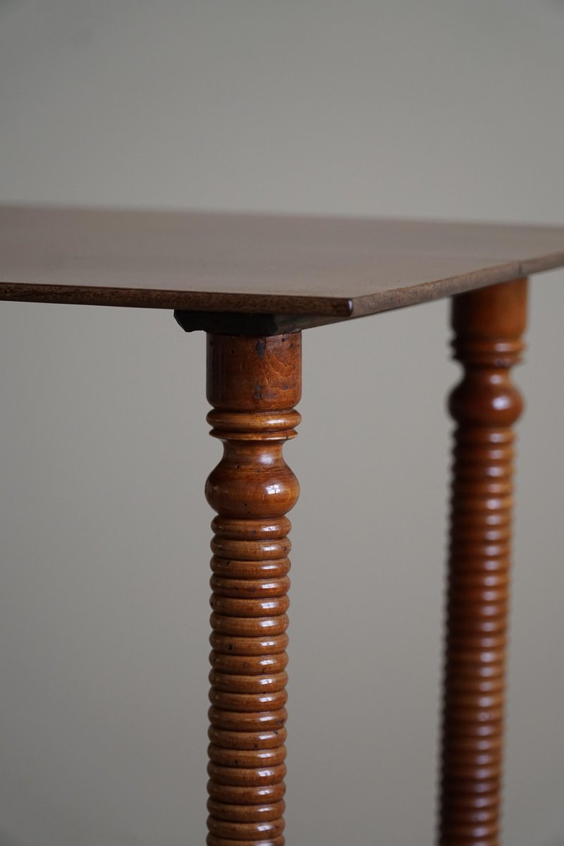 Early 20th Century Danish Side Table Pedestal with Finely Carved Legs, 1920s