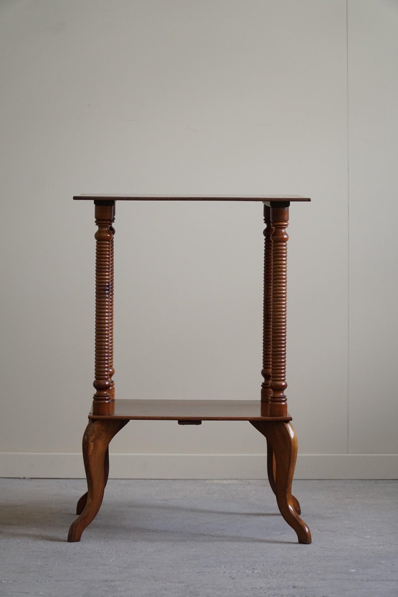 Early 20th Century Danish Side Table Pedestal with Finely Carved Legs, 1920s