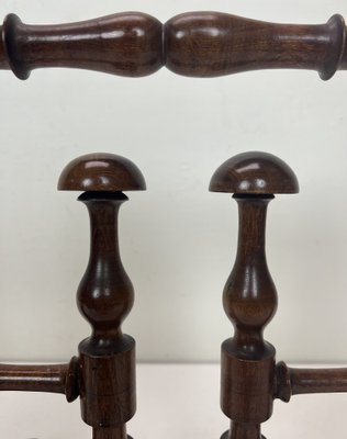 Early 20th Century Edwardian Foldable Turned Wood Wall Coat and Hat Rack, 1890s-WZZ-1420537