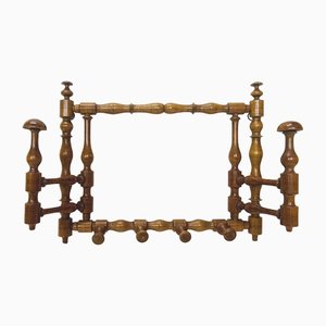 Early 20th Century Edwardian Foldable Turned Wood Wall Coat and Hat Rack, 1890s-WZZ-1420537