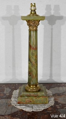 Early 20th Century Empire Column Lamp in Green Onyx-RVK-1452803