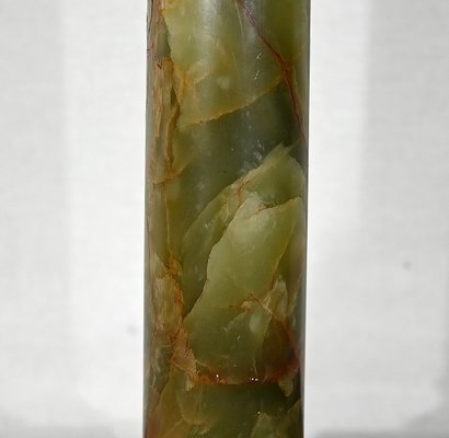 Early 20th Century Empire Column Lamp in Green Onyx-RVK-1452803