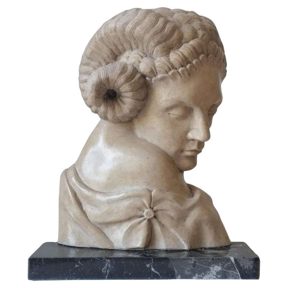 Early 20th Century Faun's Head Sculpture in Cleopatra Yellow Marble