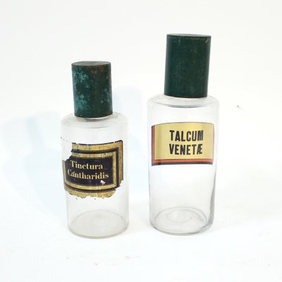 Early 20th Century French Apothecary Bottles, 1930s, Set of 2-KQ-1786441