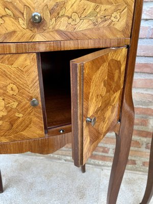 Early 20th Century French Bedside Tables or Nightstands in Marquetry and Iron Hardware, 1920s, Set of 2-NOU-1396562