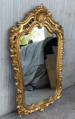 Early 20th Century French Empire Carved Giltwood Mirror-PSK-1072426