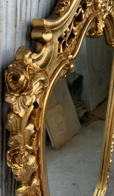 Early 20th Century French Empire Carved Giltwood Mirror-PSK-1072426