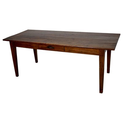 Early 20th Century French Fruitwood & Oak Rustic Farmhouse Dining Table-XO-2035109