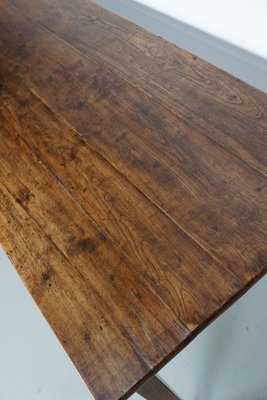 Early 20th Century French Fruitwood & Oak Rustic Farmhouse Dining Table-XO-2035109