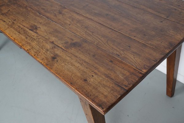 Early 20th Century French Fruitwood & Oak Rustic Farmhouse Dining Table-XO-2035109