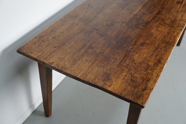 Early 20th Century French Fruitwood & Oak Rustic Farmhouse Dining Table-XO-2035109