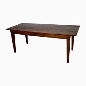 Early 20th Century French Fruitwood & Oak Rustic Farmhouse Dining Table-XO-2035109