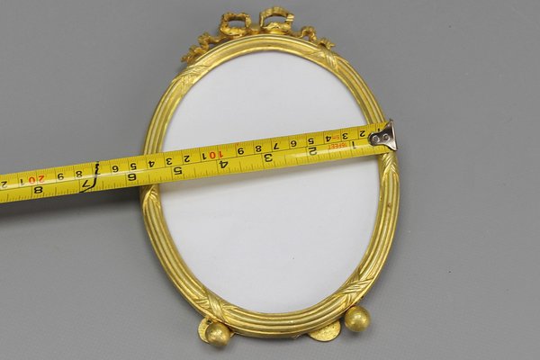 Early 20th Century French Louis XVI Bronze Oval Desktop Picture Frame, 1890s-KEG-1672961