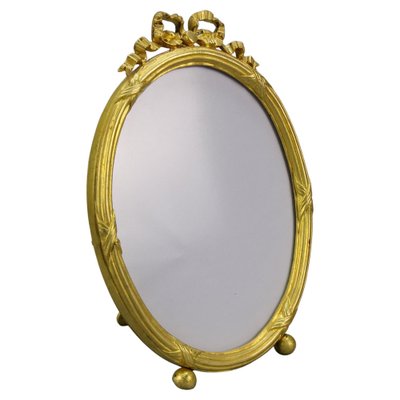 Early 20th Century French Louis XVI Bronze Oval Desktop Picture Frame, 1890s-KEG-1672961