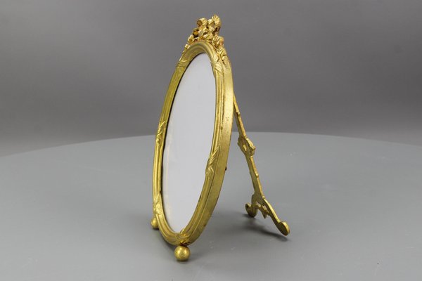 Early 20th Century French Louis XVI Bronze Oval Desktop Picture Frame, 1890s-KEG-1672961