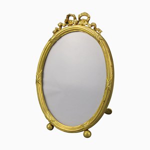 Early 20th Century French Louis XVI Bronze Oval Desktop Picture Frame, 1890s-KEG-1672961