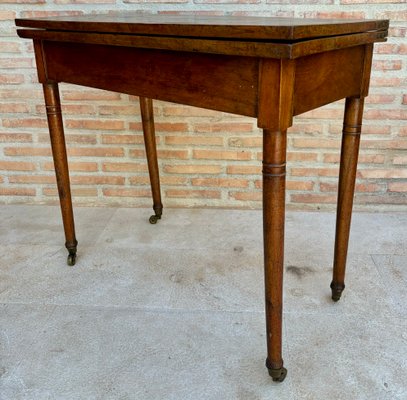 Early 20th Century French Walnut Game Table with Wheels, 1920s-NOU-2018312