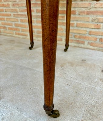 Early 20th Century French Walnut Game Table with Wheels, 1920s-NOU-2018312