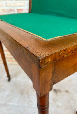 Early 20th Century French Walnut Game Table with Wheels, 1920s-NOU-2018312